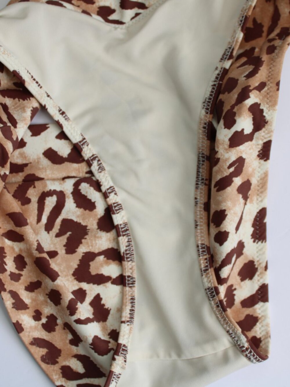 Aerie Leopard Crossover Bikini Bottom & Bikini Top Beach Dune Brown Size Small - Picture 8 of 12